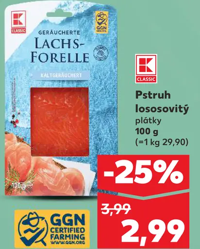 K-Classic Pstruh lososovitý plátky