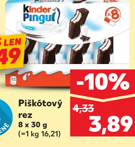 Kinder Pingui piškótový rez