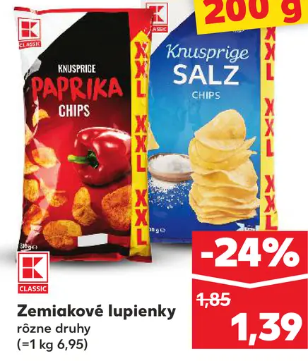 K-Classic Zemiakové lupienky rôzne druhy