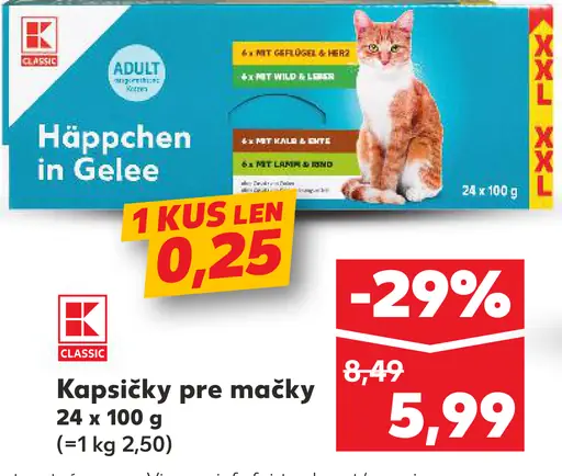 K-Classic Häppchen in Gelee kapsičky pre mačky