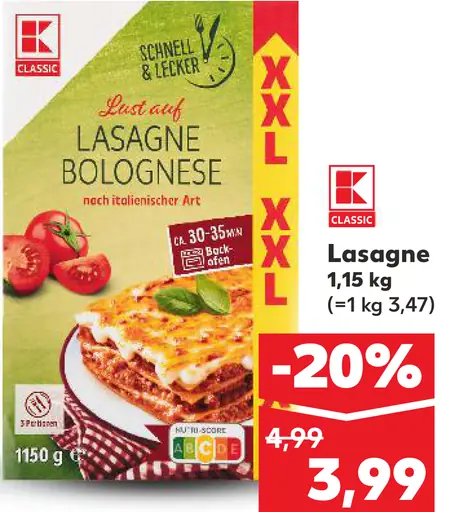 K Classic Lasagne Bolognese