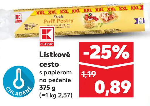 K-Classic Lístkové cesto s papierom na pečenie