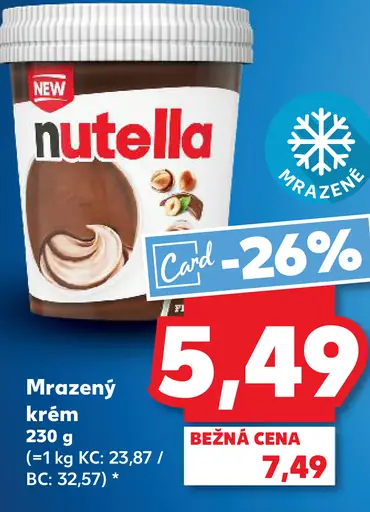 Nutella mrazený krém lieskovoorieškový