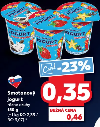 Smotanový jogurt rôzne druhy