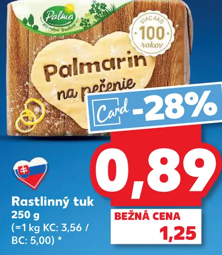 Palmarin rastlinný tuk na pečenie