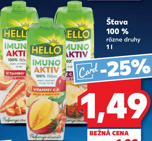 Hello Imuno Aktiv 100 % šťava