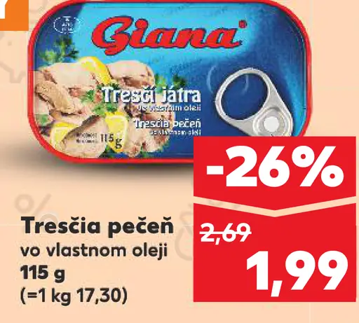 Giana tresčia pečeň vo vlastnom oleji
