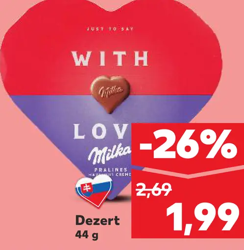 Milka dezert srdce