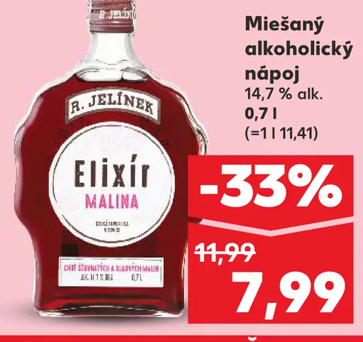 R. Jelínek Elixír Malina miešaný alkoholický nápoj