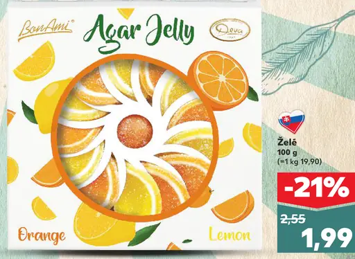 BonAmi Agar Jelly želé orange lemon