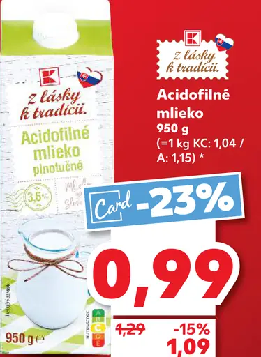 Z lásky k tradícii acidofilné mlieko