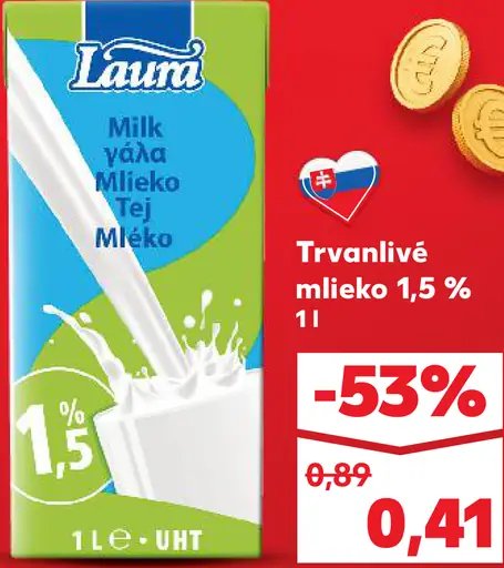 Luna trvanlivé mlieko 1,5 %