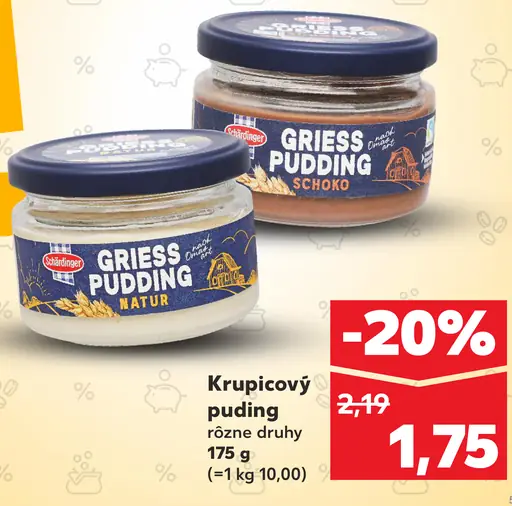 Schärdinger Griess Pudding krupicový puding rôzne druhy