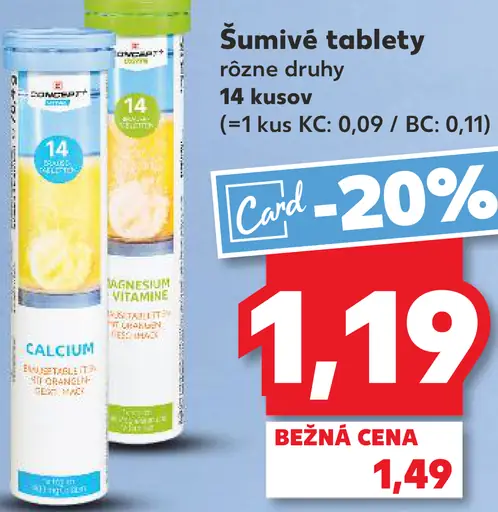 Concept+ Vital šumivé tablety rôzne druhy