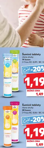 Concept+ Vital šumivé tablety rôzne druhy