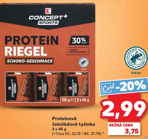 K-Concept+ Sports proteínová čokoládová tyčinka