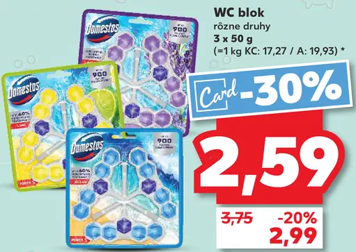 Domestos WC blok rôzne druhy