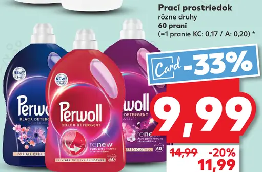 Perwoll prací prostriedok rôzne druhy 60 praní