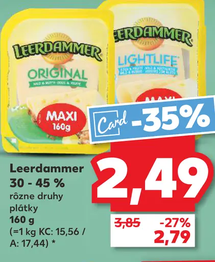 Leerdammer syr plátky