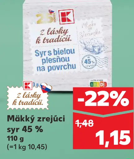 K-Classic Mäkký zrejúci syr 45 %