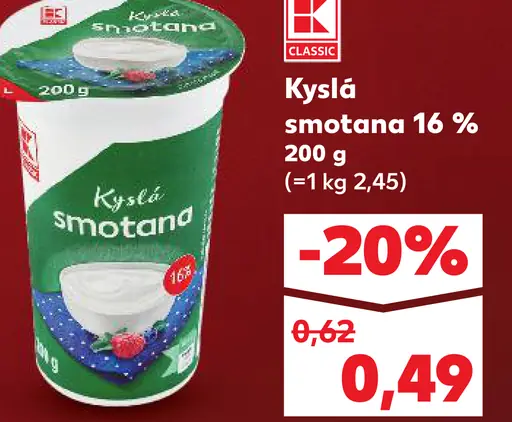 K-Classic Kyslá smotana 16%