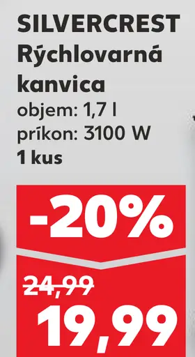 SilverCrest Rýchlovarná kanvica