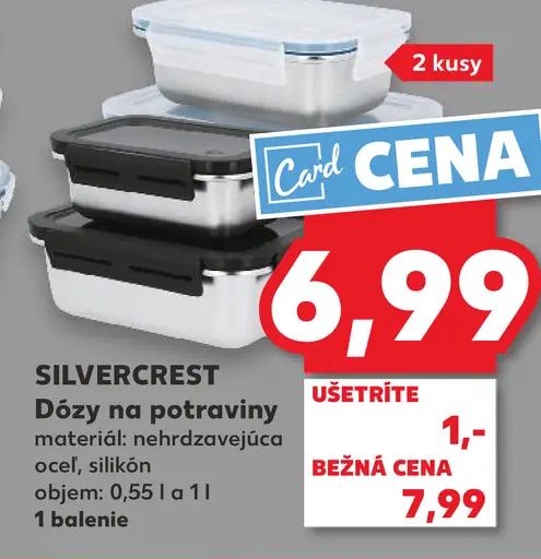 Silvercrest dózy na potraviny tepelne nevodivé