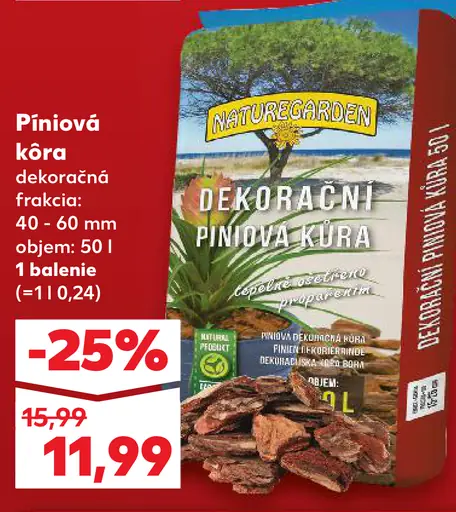 Píniová kôra dekoračná frakcia 40–60 mm