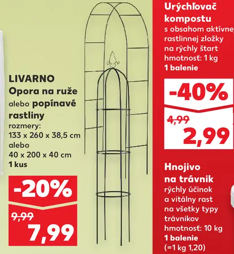 Livarno opora na ruže alebo popínavé rastliny