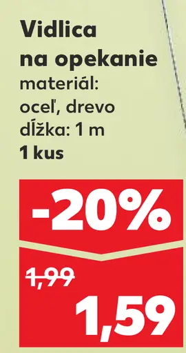 Vidlica na opekanie oceľová s drevenou rukoväťou
