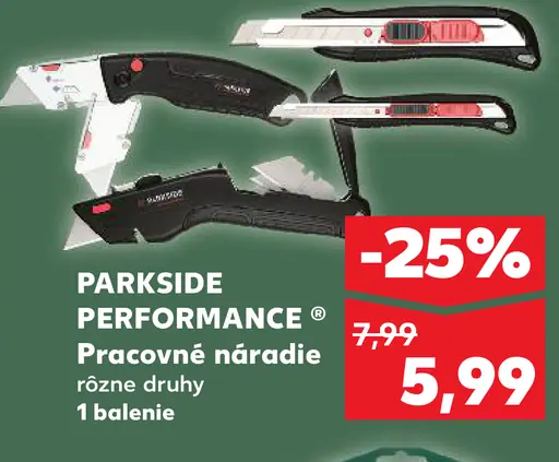 Parkside Performance pracovné náradie rôzne druhy