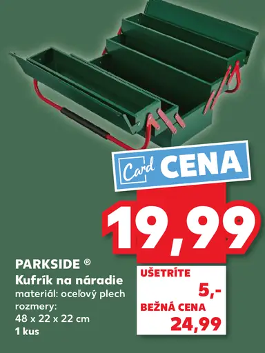 Parkside kufrík na náradie oceľový plech