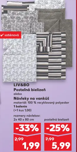 Liv&Bo Posteľná bielizeň a návleky na vankúš