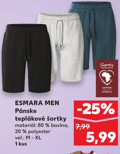 Esmara Men pánske teplákové šortky