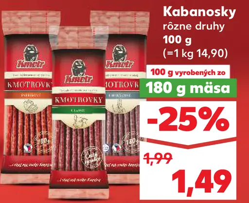 Kabánosky rôzne druhy