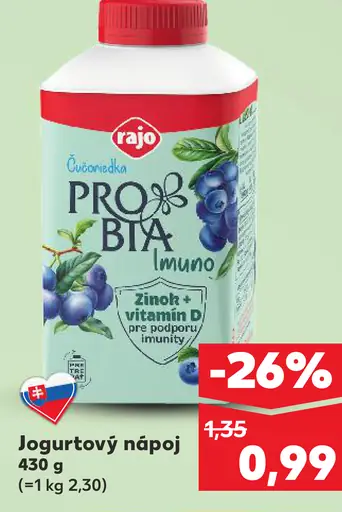 Rajo Probia jogurtový nápoj čučoriedka ľan