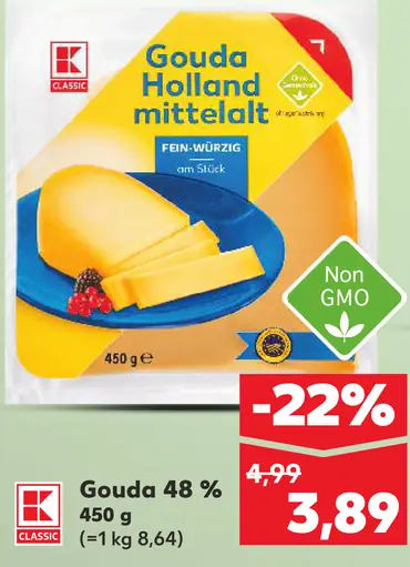 K-Classic Gouda Holland stredná 48 %