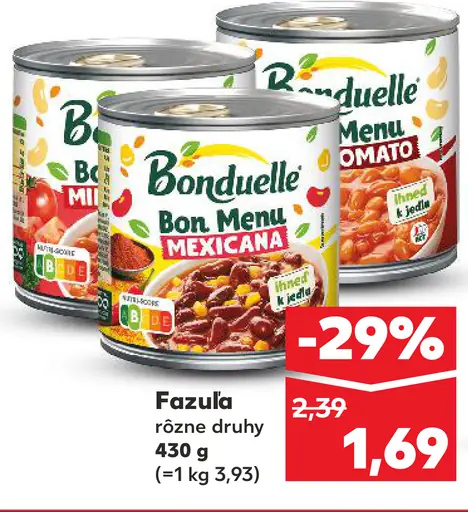 Bonduelle Bon Menu Mexicana fazuľa v omáčke rôzne druhy