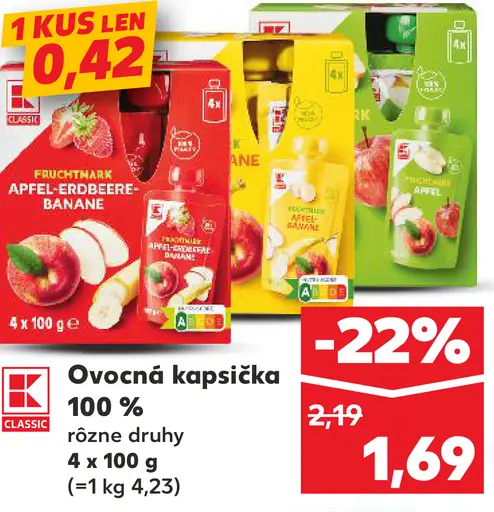 K-Classic Ovocná kapsička 100% rôzne druhy