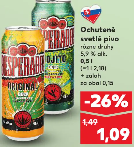 Desperados ochutené svetlé pivo plechovka rôzne druhy