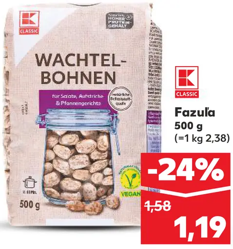 K-Classic Wachtelbohnen fazuľa