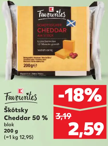 K-Favourites Škótsky Cheddar 50 % blok