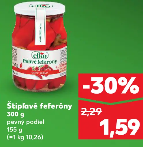 Efko Štipľavé feferóny pevný podiel