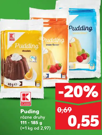 K-Classic Krupicový puding rôzne druhy