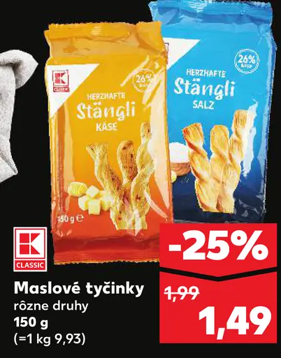 K-Classic maslové tyčinky rôzne druhy