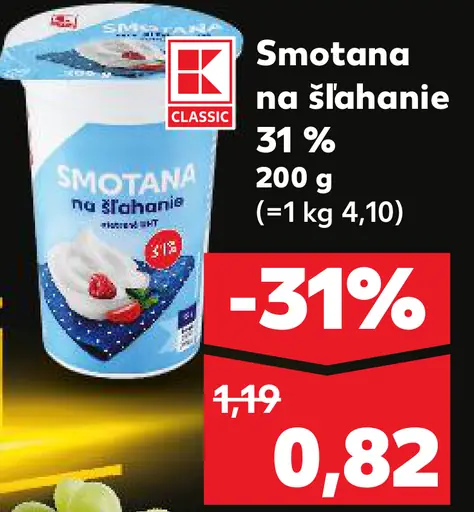 K Classic Smotana na šľahanie 31 %