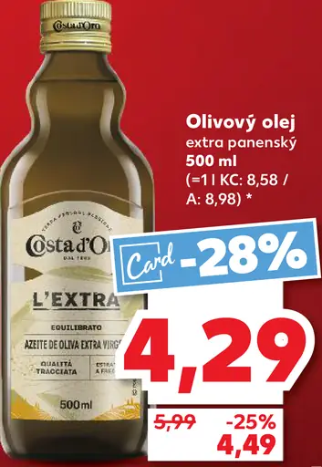 Costa d'Oro Olivový olej extra panenský