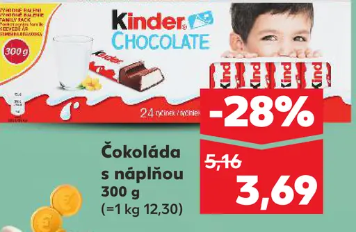 Kinder Chocolate čokoláda s náplňou