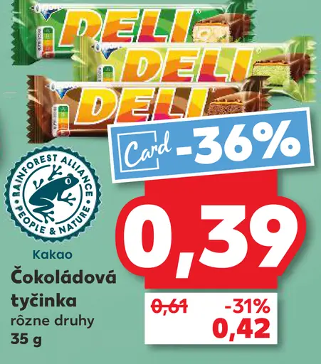 Delí Kakao čokoládová tyčinka rôzne druhy