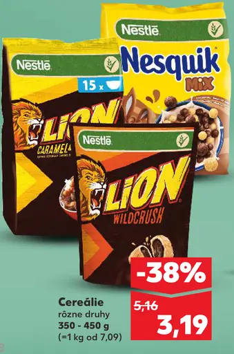 Nestlé cereálie Lion, Nesquik rôzne druhy
